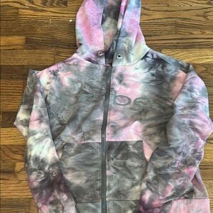 Bebe Pink and Gray Tie-Dye Sweatshirt Hoodie